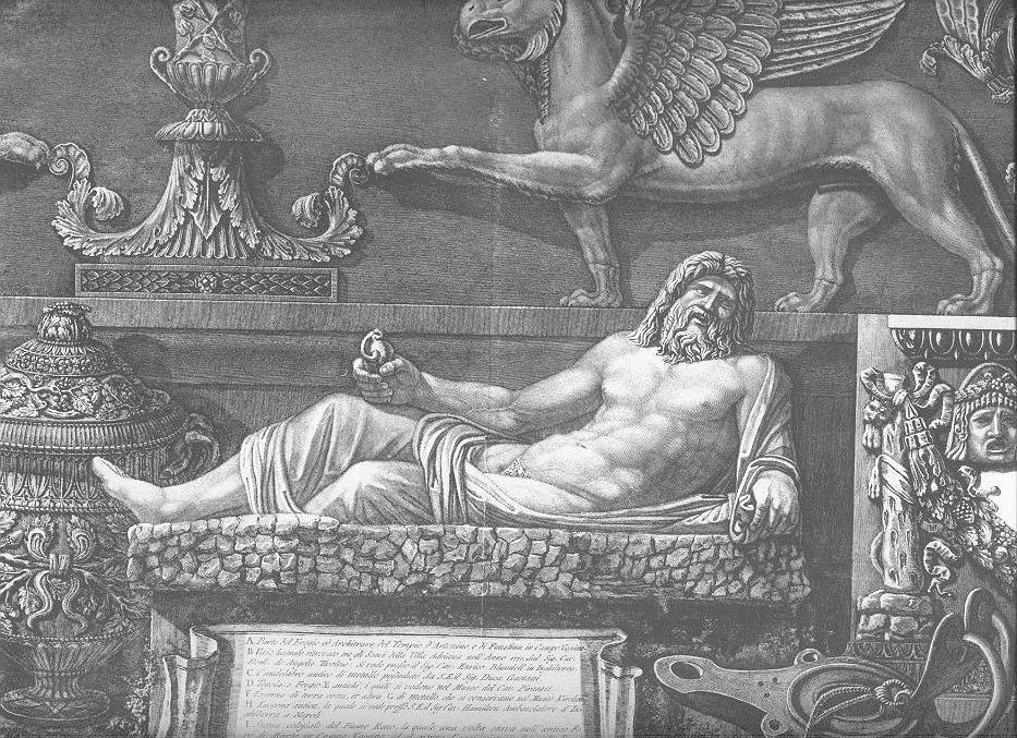 PIRANESI VASES CANDELABRES LION SPHINX ANTIQUE PRINT
